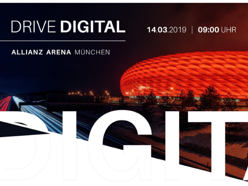 Ausschnitt aus dem Drive Digital Flyer für die Veranstaltung in der Allianz Arena München